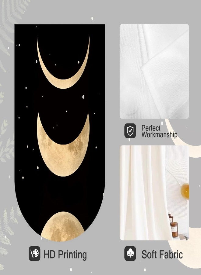 Coxila Moon Kitchen Window Curtains 27.5 x 36 Inch Small Short Mini Cafe Rod Pocket Moonlit Celestial Witch Witchy Goth Gothic Living Bedroom Room Home Treatment Set of 2 Curtain Panels Drapes Tiers - Image 2
